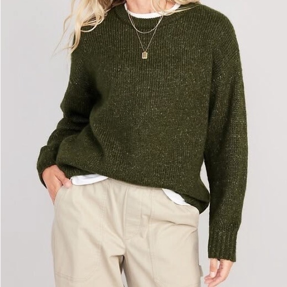 Old Navy | Olive Green Women's Crewneck Sweater - Picture 2 of 7